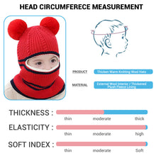 Load image into Gallery viewer, Babymoon Pom-Pom Knit Winter Kids Boys Girls Monkey Cap Baby Hat | Red | 2-8 yr
