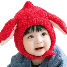 Load image into Gallery viewer, Babymoon Baby Rabbit Winter Ear Protection Cap Kids Hat Boys Girls Cap | 1-2Y | Red
