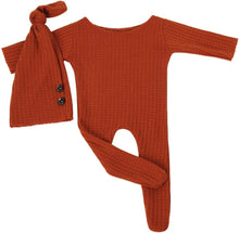 Load image into Gallery viewer, Babymoon Stretchable Bodysuit &amp; Cap New Born Outfits Costumes | Caramel
