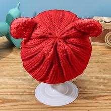 Load image into Gallery viewer, Babymoon Baby Winter Knitted Cap with String Kids Hat | 0-2Y | Red
