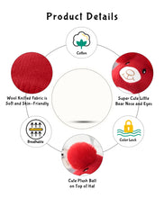 Load image into Gallery viewer, Babymoon Baby Bear Winter Ear Protection Cap Kids Hat Boys Girls Cap | 0-24M | Red
