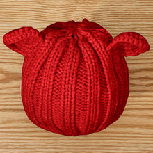 Load image into Gallery viewer, Babymoon Baby Winter Knitted Cap with String Kids Hat | 0-2Y | Red
