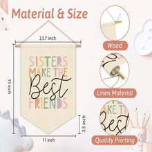 Load image into Gallery viewer, Babymoon Kids Nursery Décor Canvas Banner | Playroom, Bedroom, Wall Art Decoration | Wall Hanging | Flag Banner | Baby Photoshoot Props | Sister
