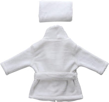 Load image into Gallery viewer, Babymoon Spa Bathrobe &amp; Towel Set Newborn Photography Costume | Baby Gift Set | White
