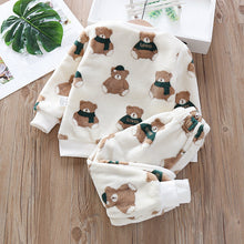 Load image into Gallery viewer, Babymoon Set of 2 | Baby Sleepwear Nightsuit Kid’s Nightdress T-shirt with Pants Pajamas Winter Sweater | White
