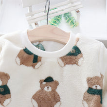 Load image into Gallery viewer, Babymoon Set of 2 | Baby Sleepwear Nightsuit Kid’s Nightdress T-shirt with Pants Pajamas Winter Sweater | White
