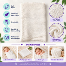 Load image into Gallery viewer, Babymoon Mohair Stretchble Baby Photography Shoot Wrap Cloth - White

