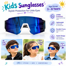 Load image into Gallery viewer, Babymoon Stylish Boys Girls Sports Kids Sunglasses Goggles with Case | White
