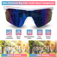 Load image into Gallery viewer, Babymoon Stylish Boys Girls Sports Kids Sunglasses Goggles with Case | White
