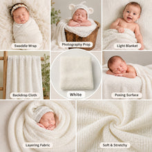 Load image into Gallery viewer, Babymoon Mohair Stretchble Baby Photography Shoot Wrap Cloth - White
