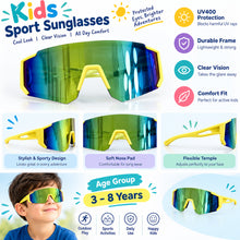 Load image into Gallery viewer, Babymoon Stylish Boys Girls Sports Kids Sunglasses Goggles with Case | Yellow
