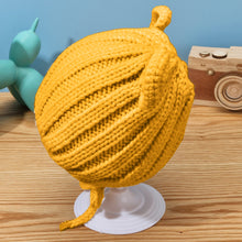 Load image into Gallery viewer, Babymoon Baby Winter Knitted Cap with String Kids Hat | 0-2Y | Yellow
