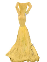 Load image into Gallery viewer, Babymoon Off Shoulder Maternity Gown Dress - Yellow
