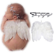 Babymoon Feather Wings New Born Baby Photography Shoot Props Costumes - White