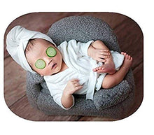 Load image into Gallery viewer, Babymoon Spa Bathrobe &amp; Towel Set Newborn Photography Costume | Baby Gift Set | White
