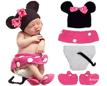 Load image into Gallery viewer, Babymoon Character Newborn Photography Crochet Outfit Costume - Pink
