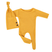 Load image into Gallery viewer, Babymoon Strechable Bodysuit &amp; Cap New Born Outfits Costumes-Yellow
