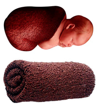 Load image into Gallery viewer, Babymoon Mohair Stretchble Baby Photography Shoot Wrap Cloth - Brown
