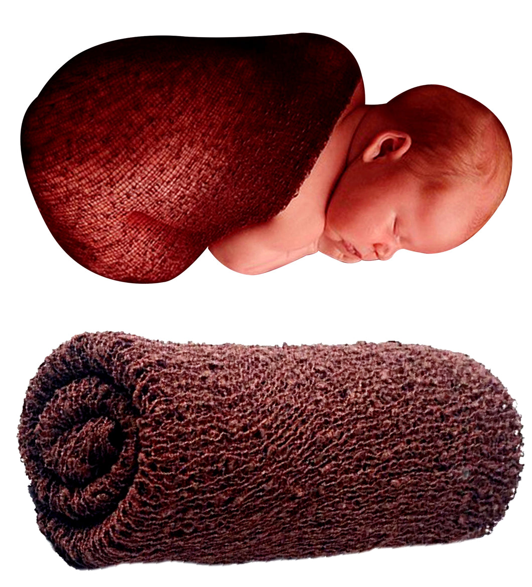 Babymoon Mohair Stretchble Baby Photography Shoot Wrap Cloth - Brown