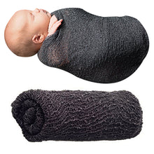 Load image into Gallery viewer, Babymoon Mohair Stretchble Baby Photography Shoot Wrap Cloth - Grey
