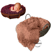 Load image into Gallery viewer, Babymoon Faux Fur Throw Basket Filler Blanket Baby Photography Photoshoot Props Flokati - Dark brown 85*48
